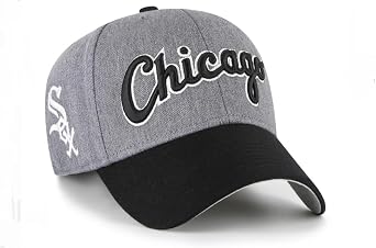 47 Brand Mens MLB MVP Cap Hat, One-Size Granite Script Snapback Charcoal
