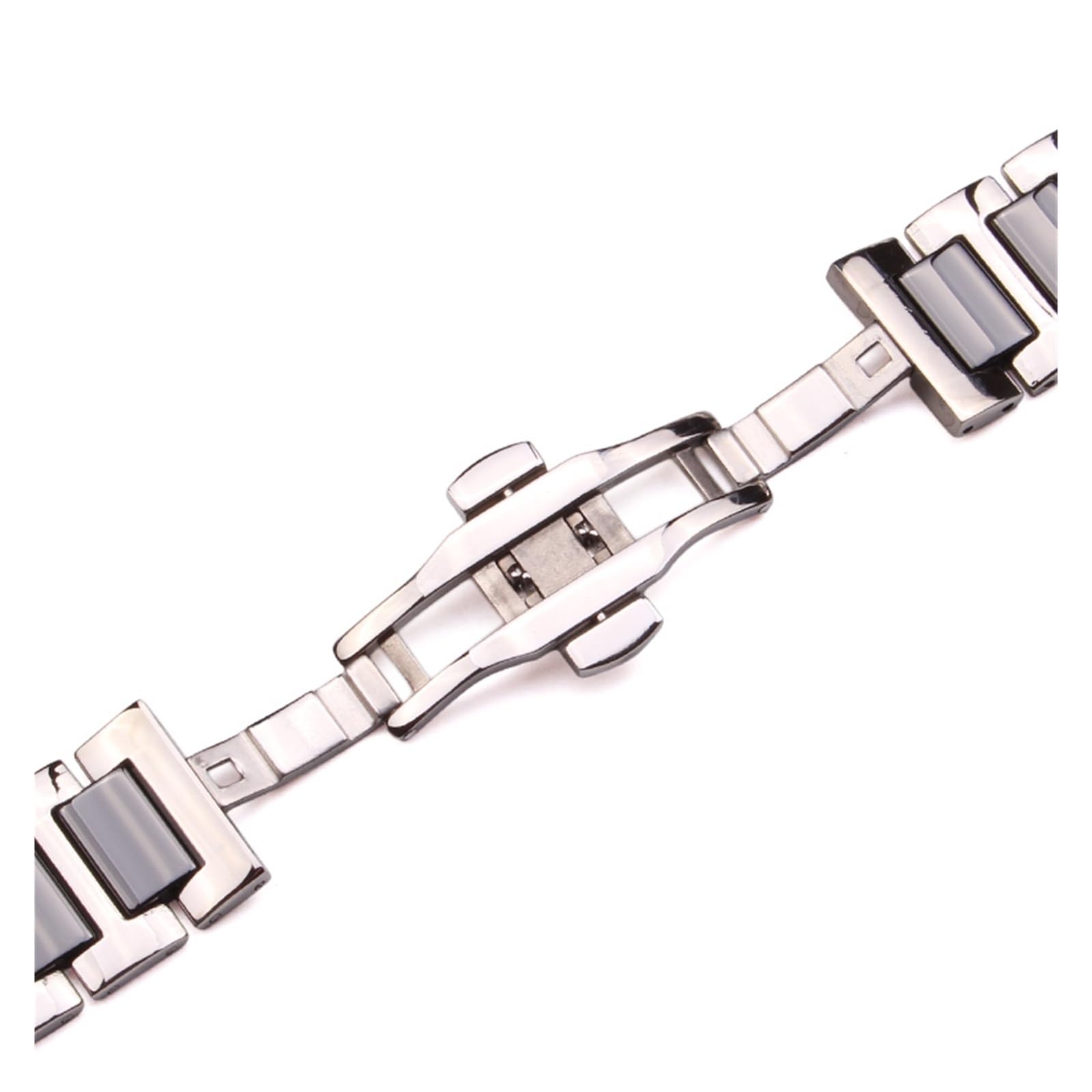 SiChouwz Bracciale In Ceramica In Acciaio Inossidabile Cinturino In Metallo Solido Bianco Nero