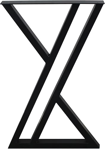 Miniatura 6 de MBQQ Patas para muebles de 28 pulgadas de altura y 17.7 pulgadas de ancho, patas triangulares de doble soporte, patas de escritorio de metal