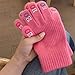 Psdndeww Thicken Thermal Gloves Thick Stylish Knit Lovely Thermal Lining Winter Warm Full Finger Fashionable Winter Accessori