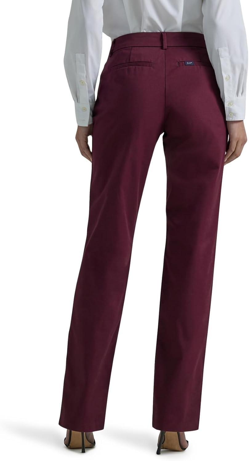 Lee Womens Petite Wrinkle Free Relaxed Fit Straight Leg Pant - Image 3
