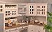 iLAND Dollhouse Kitchen, Modern Dollhouse Furniture Set on 1/12 Scale Wooden White to Store Miniature Food