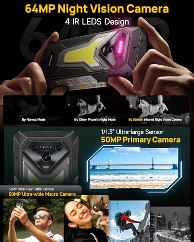 Ulefone Armor 34 5G Rugged Smartphone, 512GB ROM 2TB Expand, 25500mAh 66W, Android 15, 6.95" 120Hz, 64MP Night Vision, MTK Dimensity 7300 Outdoor Waterproof IP68 Mobile Phones Unlocked, Dual SIM NFC - Image 3