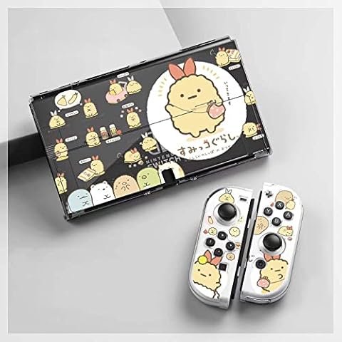 Eamily Cute Case Compatible with Nintendo Switch OLED 2021, Dockable Case Cover, Ergonomic Soft TPU Grip Case for Joycon, Sparkle Skin Set Cover