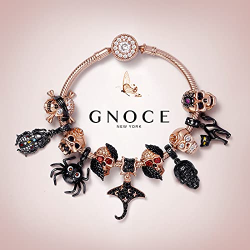 Image of GNOCE Skull Pendant Charm Silver Dangle Charms Bead fit Bracelet /Necklace Jewelry Gift for Women Men
