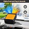 Portable Car Heater for Vehicle, 12V Car Heater Portable( Plugs into Cigarette Lighter), Portable Heater for Car, 360° Rotatable Car Defroster Windshield Heater (1) #3