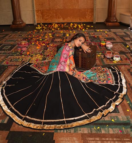 Indian Ready to Wear Flared Lehenga Choli for Women – Navratri & Festival Ethnic Outfit with Dupatta-N263