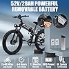 TT-EBIKE 5000W Dual Motor Folding Electric Bike Adults 40MPH with 52V 28AH Battery, 26x4 Fat Tire All Terrain Ebikes, Full Suspension E Bike, SHM 7-Speed Gear Electric Bicycle #2
