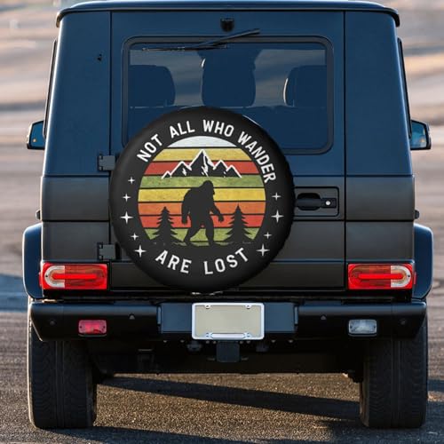 Image of Camping Mountain Spare Tire Cover, Not All Those Who Wander are Lost Wheel Protectors Covers Universal Fit for SUV Truck Rv Trailer Camper Travel Accessories 14 inch