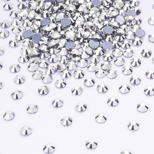 Image of Hotfix Rhinestones Bulk 300PCS SS30 (6.3-6.5mm), Silver Glass Rhinestones for Clothes, Tumblers, Shoes DIY, Heat Transfer Flatback Gems for Crafts & Decoration