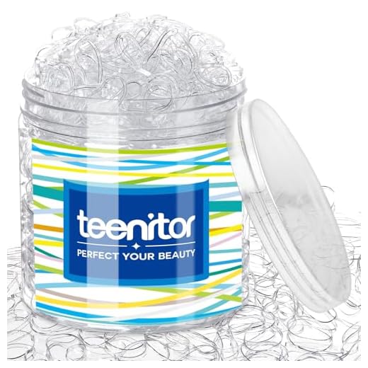 Clear Elastic Hair Bands, Teenitor 2000pcs Mini Hair Rubber Bands with a Box, Soft Hair Elastics Ties Bands 2mm in Width and 30mm in Length