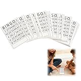 DERJDISF Bingo-Kartenlücke – 60 große Bingo-Karten, 15,5 x 10 cm, für Weihnachtspartys, Hochzeiten, Geburtstagsparties, einfach zu markieren, interaktive Spielkarten für alle Anlässe