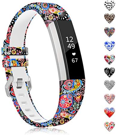 ZEROFIRE Band Compatible with Fitbit Alta and Alta HR Replacement Wristband Adjustable Silicone Sports Watch Band for Men Women Colorful Printing Straps, Standard Size for 5.5"-8.1" Wrists, No Tracker