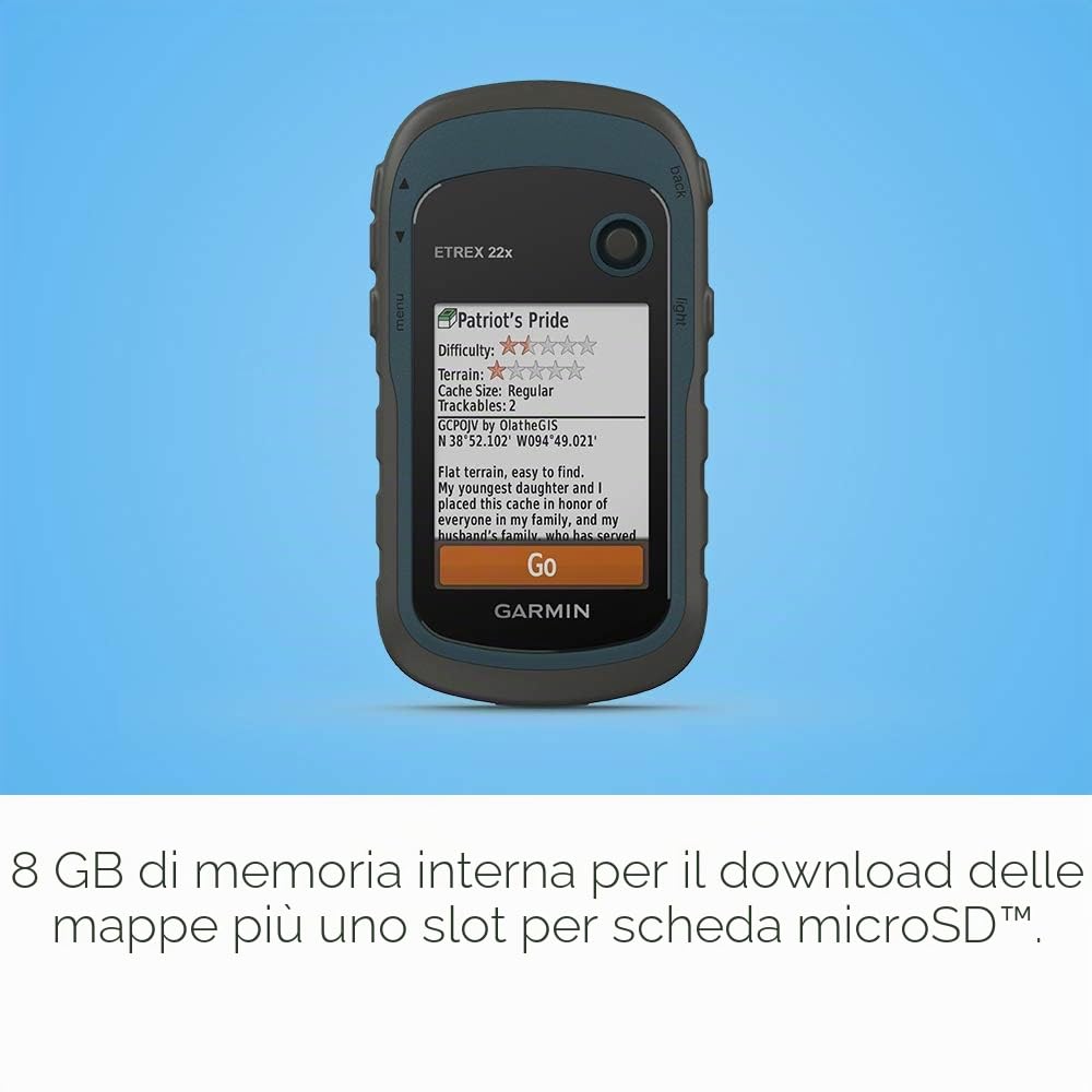 Garmin 010-02256-00 eTrex 22x, robusto navigatore GPS portatile, nero/blu navy