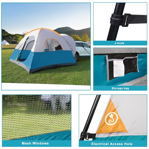 UNP SUV Dome Tent for Camping, Outdoor 6 Person Car Camping Tent, Easy Set Up SUV Tailgate Tent with Rainfly 10' x 10' Vehicle Camping Tent image 2