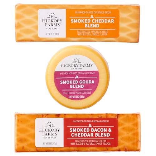Hickory Farms Smoked Cheese Sampler - 3 Pack | Gourmet Charcuterie Variety, Perfect for Charcuterie Boards