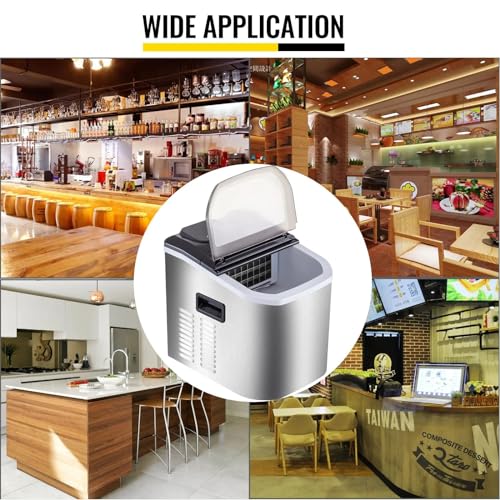 Máquina fabricadora de hielo eléctrica, automática y portátil para cubos, ideal para hogar, bar y uso en mostrador o independiente miniatura 7