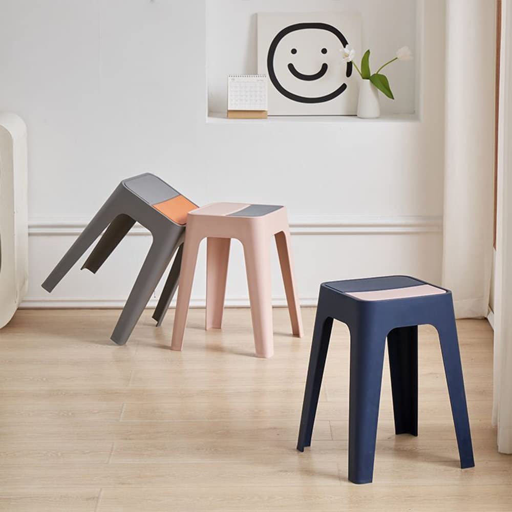 18 Inch Backless Chairs With Felt Pads Set Of 4 Stackable Wooden Stools ...