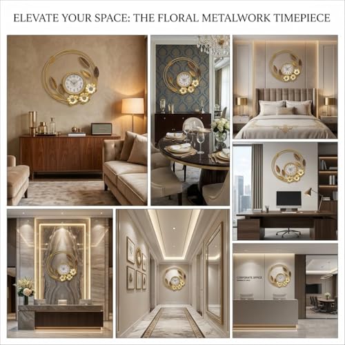 Image of Arcanine Round Wall Clock Modern Style Metal Clock Silent Wall Clock with Silent Movement Wall Clocks for Home Wall Decor Clock for Living Room,Bedroom,Dining Room (AR-06)