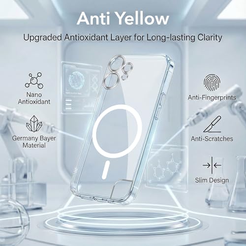 Image of Jkobi Lifetime Anti-Yellow MagSafe Compatible Clear Back Cover Case for Nothing CMF Phone 2 Pro (Sleek Hard Crystal | Shockproof and Camera Protection)