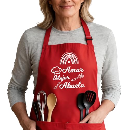 Fodfgxf Regalo Abuela Dia de la Madre Delantales Regalo Abuela Cumpleaños Regalos para Abuelas Originales Navidad Reyes Magos San Valentin Emotivos Regalos Originales para Mujer Ideas Regalar a Mujer