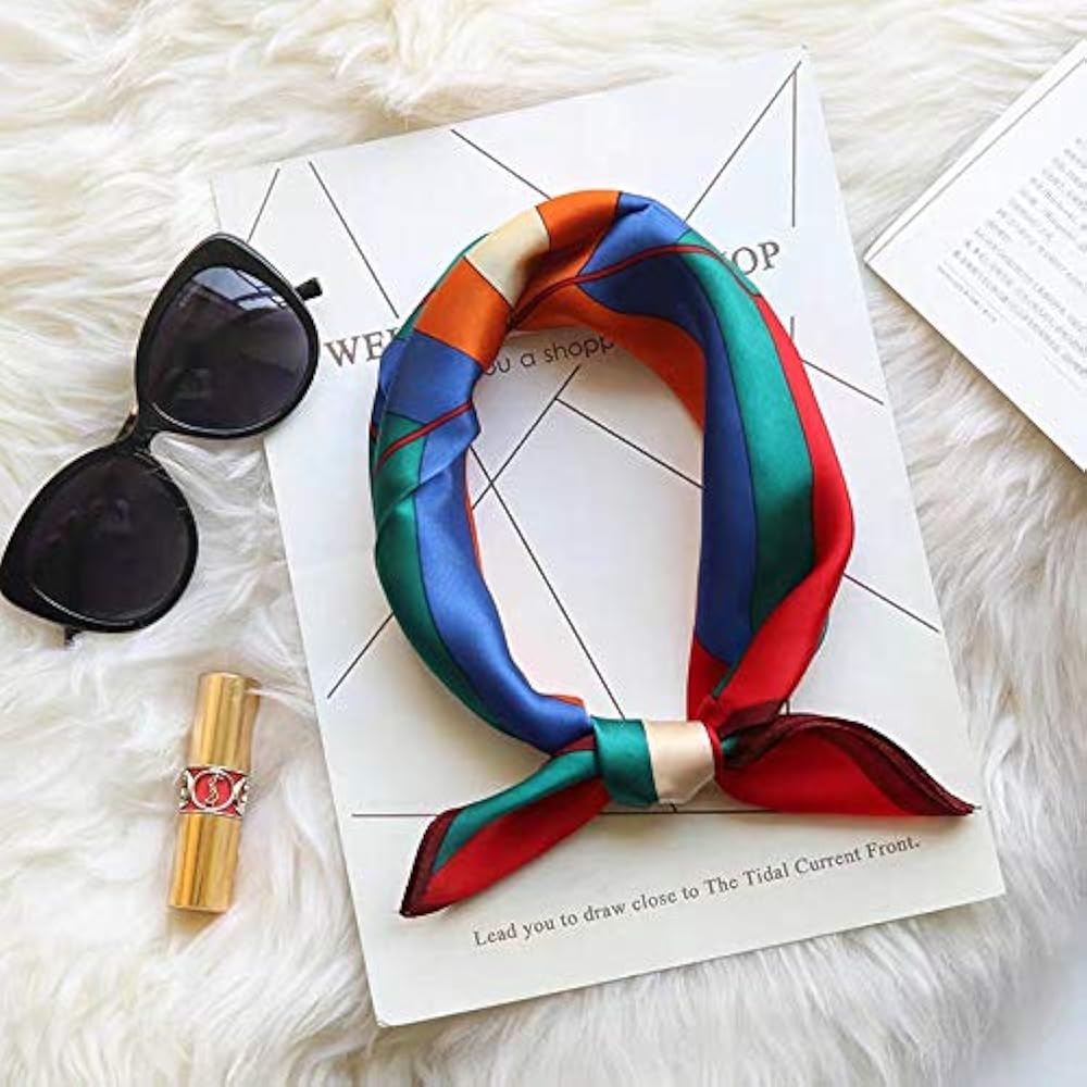 ANDANTINO 100% Pure Mulberry Silk Small Square Scarf -21'' x