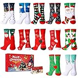 Weihnachtssocken Kuschelsocken Flauschig Lustige Weihnachtsmotiv weihnachten Festlicher Socken Christmas socks Baumwolle Socken Adventskalender Winter Warme Bett Socken für Damen Kinder Mädchen