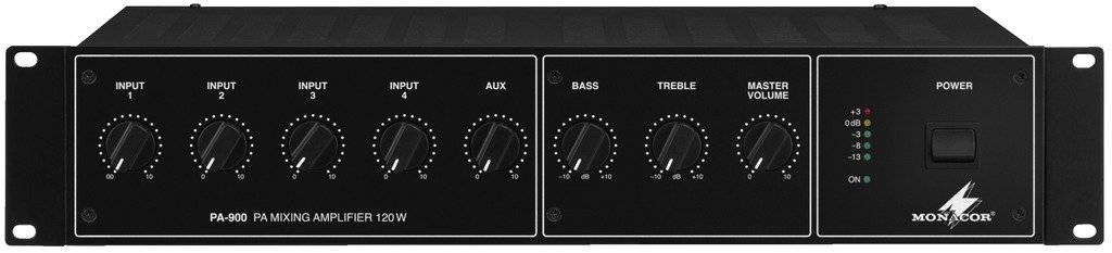 Monacor PA-900 - Amplificatore da 120 W ad alta efficienza di miscelazione