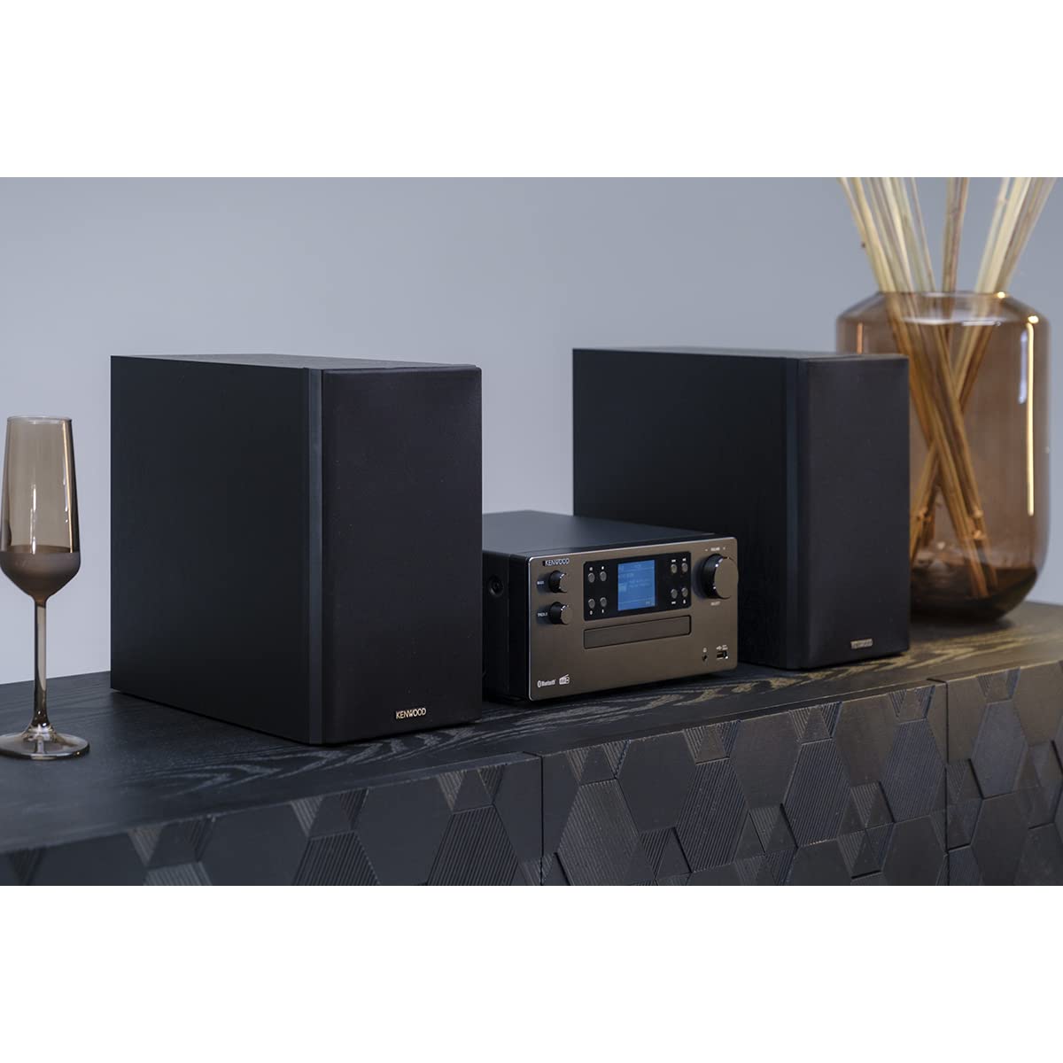 KENWOOD M-925DAB-B - Micro HiFi-System mit DAB+, CD, USB, Bluetooth, 2 x 50 Watt RMS und TFT-Display (Midnight Black)