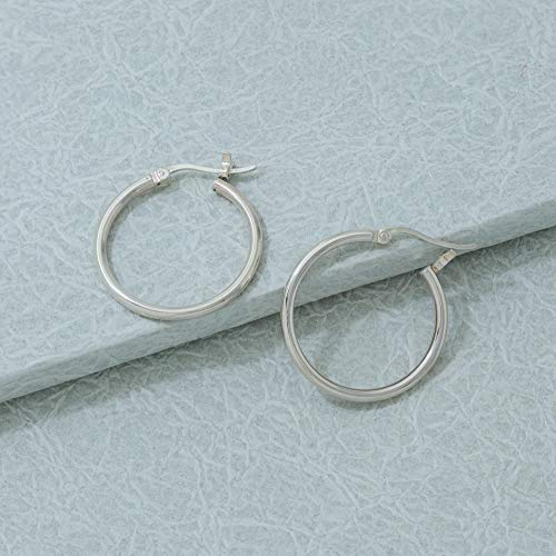 Boma Jewelry Sterling Silver Classic Snap Down Closure Tube Hoop Earrings3