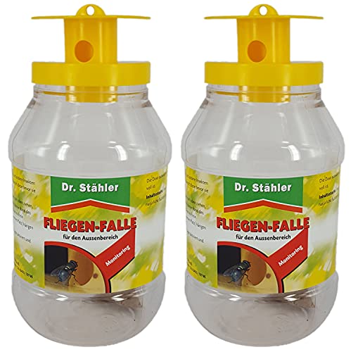 Dr. Stähler 001335 Biologische Fliegenfalle für Terrassen Garten oder Balkon mit Langzeitwirkung 2 Stück
