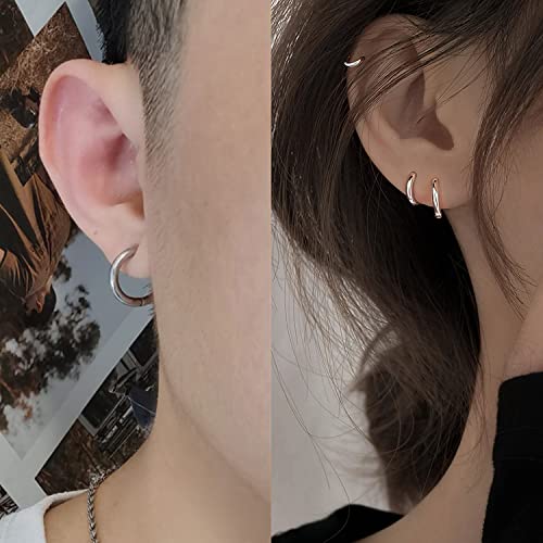 Vsnnsns 2G 4G 6G 8G 12G Septum Rings Surgical Steel Heavy Gauges Earrings for Stretching Hinged Segment Clicker Septum Nose Rings Weights Earrings Hoops Diameter 14mm 16mm 19mm Silver4