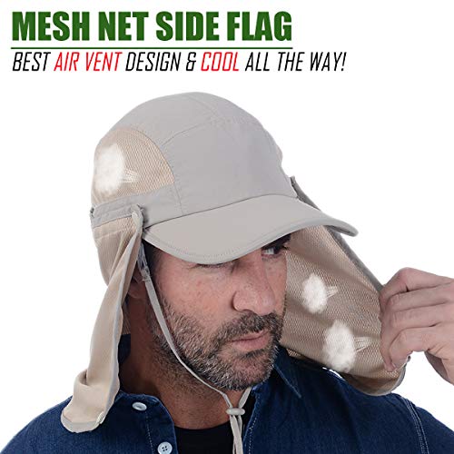image for Sun Cap USHAKE Fishing Hat UPF 50 UV Protection Outdoor Hiking Jungle 