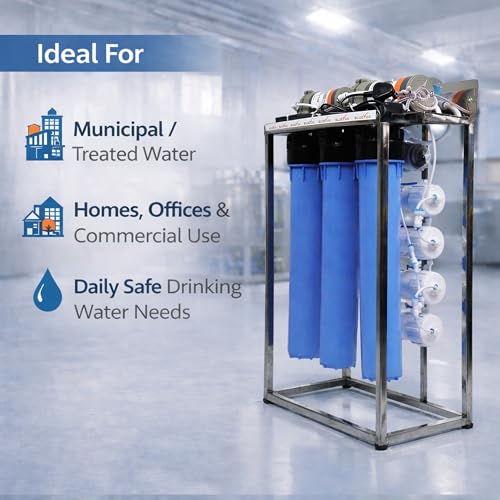 Image of Bluevua 50 LPH Commercial RO+UV Water Purifier with TDS Adjuster, Suitable for all type of water supply, Blue