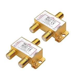 Cable Matters 2-Pack Bi-Directional 2.4 Ghz 2 Way Coaxial Cable Splitter for STB TV, Antenna and MoCA Network – All Port…