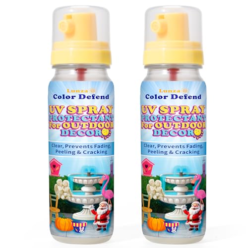UV Protectant Spray for Outdoor Decor, Garden Statues, Metal Flowers, Figurines, Spinners & More, Anti-Fade Clear Coating | Against Sun Fading, Cracks & Peeling | Stay Colorful Guard (2-Pack)