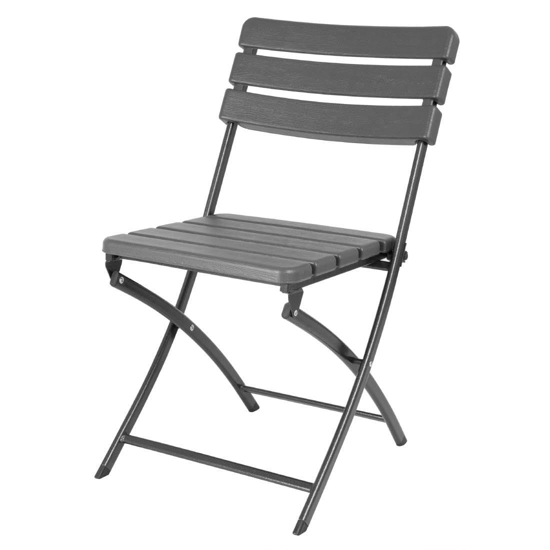 Silla plegable de polietileno gris Bolero en pack de 2 unidades