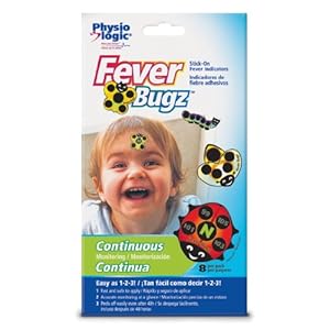 Physio Logic Fever-Bugz Stick-On Fever Indicator, Allows to Continuously Monitor Fever or Temperature for Up to 48 Hours, Colorful Stick-on that is Safe, Accurate, and Fast