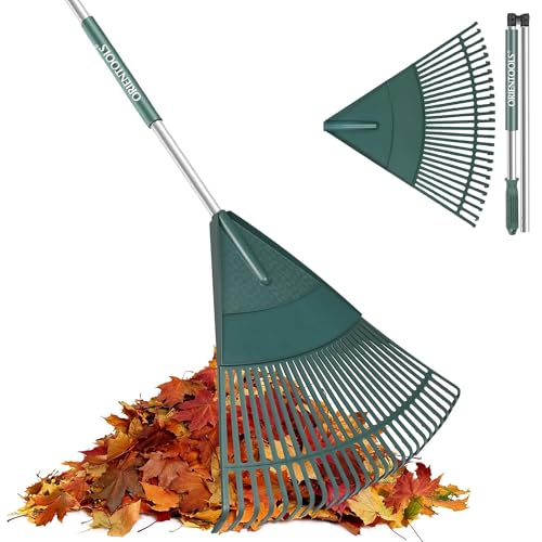 ORIENTOOLS Garden Leaf Rake, Garden Rakes for Lawns Leaves with