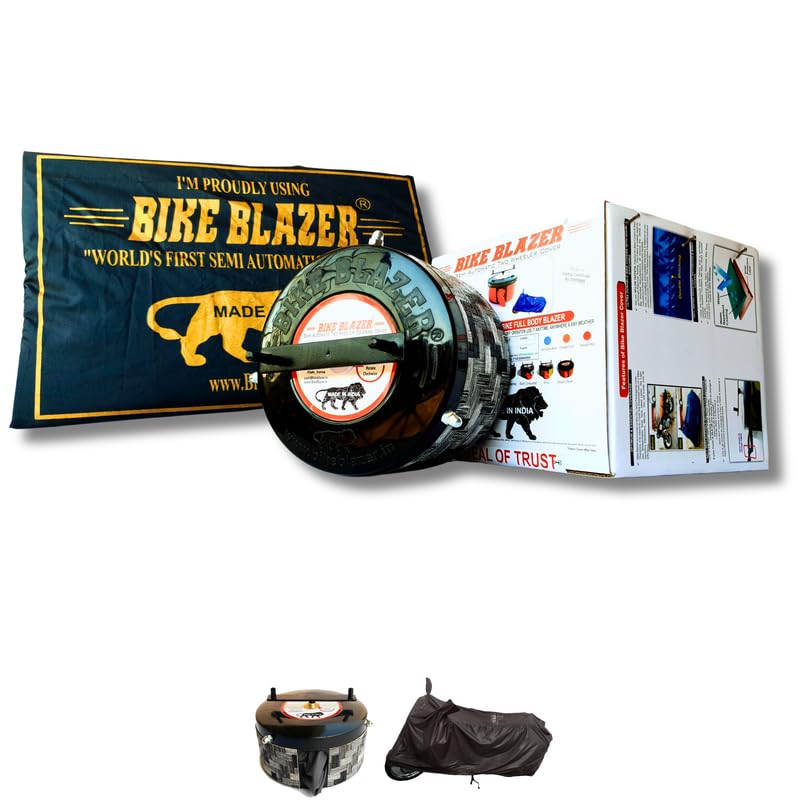 Image of BIKEBLAZER Semi-Automatic Full Body Bike Covers | Heavy Duty Device | Water Resistant | UV Safe | 100% Dust Proof | Anti-Theft & Scratch Proof Bike Cover | Compatible for All Triumph Motorcycles BCK
