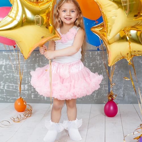 2 Pack Girls Frilly Ruffle Socks Cute Pearls Lace Socks for Toddler Little Girls Dress and Daily4