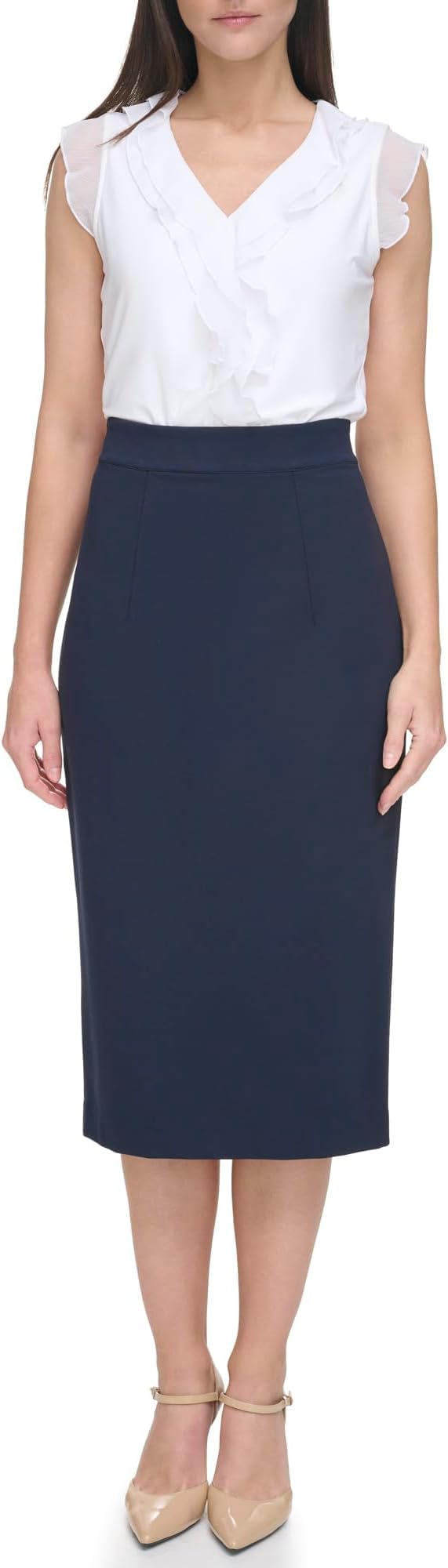 Tommy Hilfiger Damen-Midi-Rock Ponte