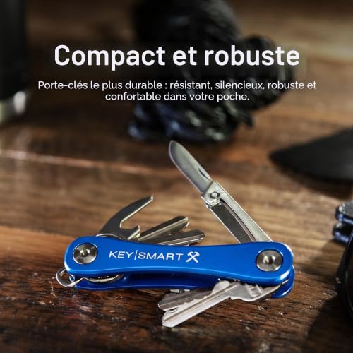 Porte-clés multifonctionnel KeySmart Rugged compact avec décapsuleur intégré