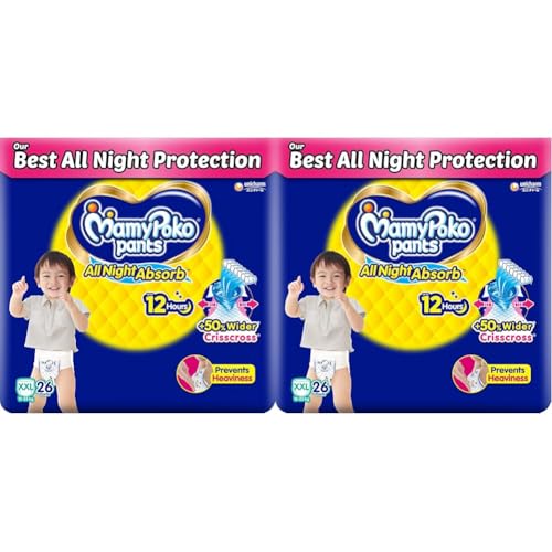 MamyPoko Pants All Night Absorb Baby Diapers XX-Large (XXL), 26