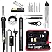 Kit Soldador de Estaño, Meterk Cautin 60W 220-240V 14 en 1 Kit de Soldador Electrico de Temperatura Ajustable, Soldador Estaño Punta fina con ON/OFF