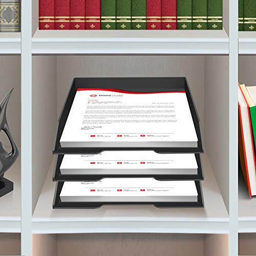 Corbeille à courrier empilable noire Acrimet pour document A4