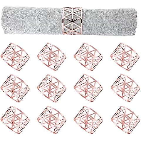 12 STÜCKE Silber Serviettenringe Set Serviettenhalter Metall Serviettenring für Esstisch Dekor Bauernhaus Serviettenring für Hochzeit Geburtstagsfeier Familie sammeln Tischdekoration Cover