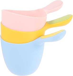 3Piezas Cucharón de Bebés Cucharada de Cucharón Ergonómico y Duradero Bañera y Enjuague de Cabello Colores