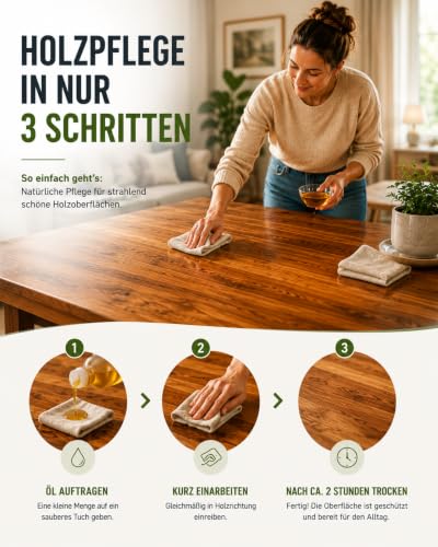 CatCup BIO Universal Holzöl 1L | Geruchloses & farbloses Holzpflegeöl – Ansicht 3
