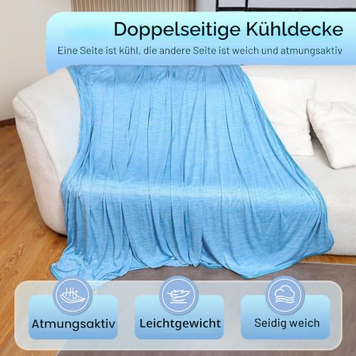 MOOFUN Kühldecke Queen Size Größe 203,2 x 228,6 cm, Q-max > 0,46 Arc-Chill-Technologie, Kühldecken für heiße Schläfer, Nachtschweiß… – Ansicht 3